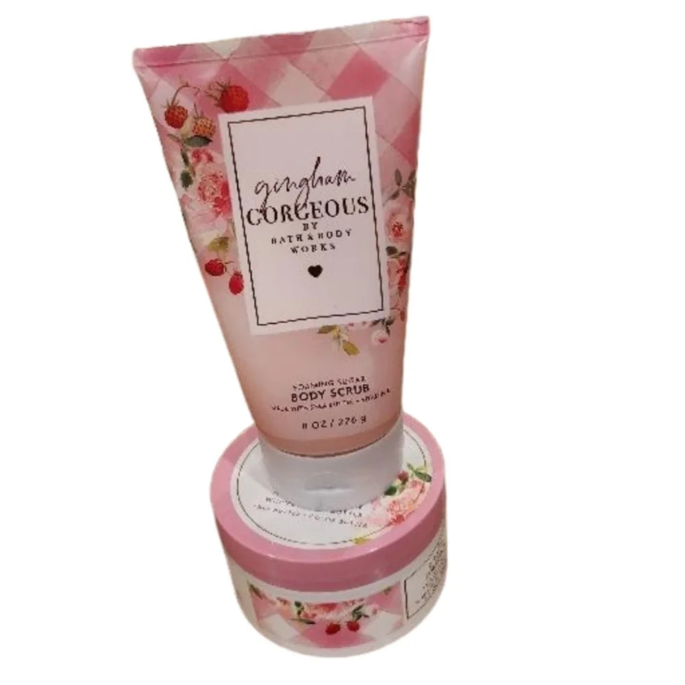 Bundle of Bath & Body Works Gingham Gorgeous Foaming Sugar Scrub & Body Butter